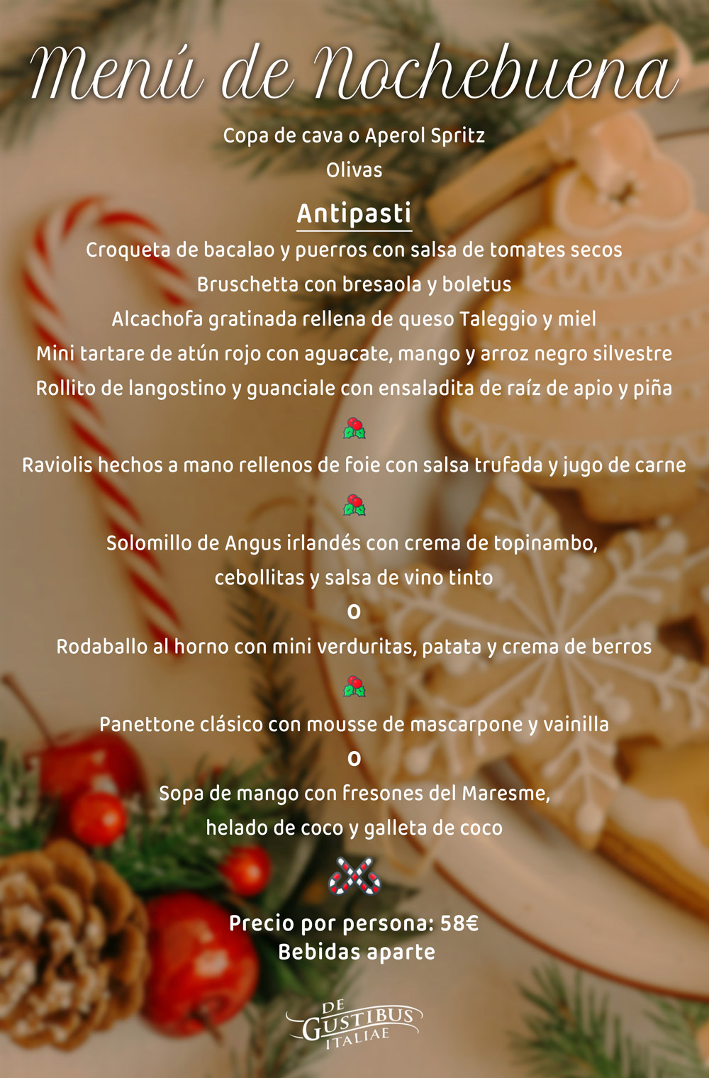 De Gustibus Italiae - Menú de Nochebuena